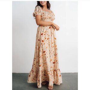Baltic Born Capri Maxi Dress Floral Smocked Bodice Medium